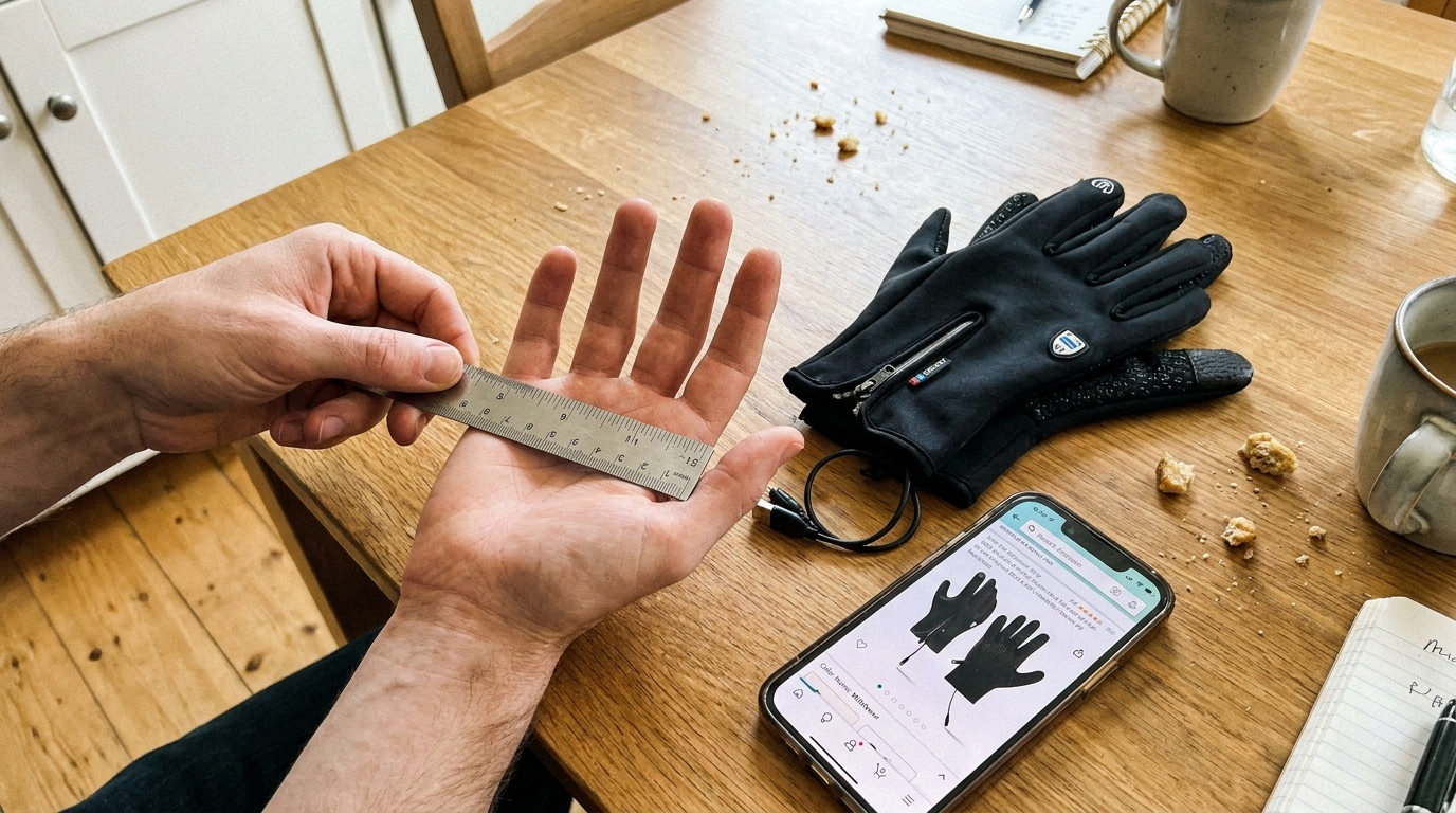 Handbreite mit Lineal messen für die richtige Handschuhgröße