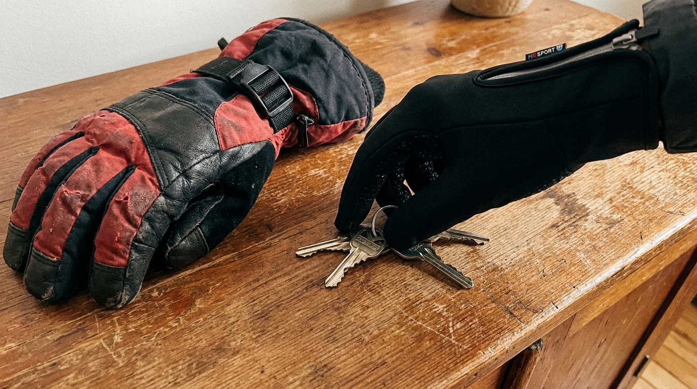 Sicherer Griff am Fahrradlenker mit Anti-Rutsch-Handschuhen